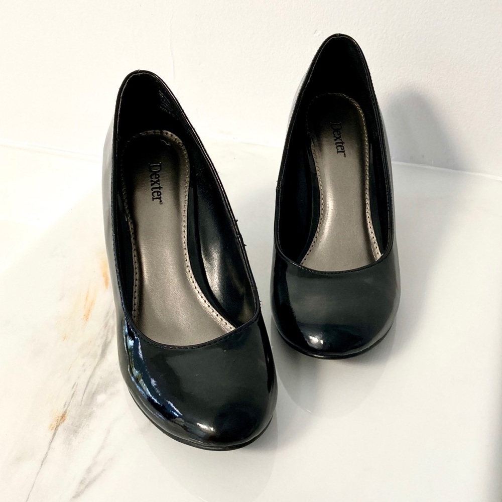 Dexter Patent Black Wedge Heel